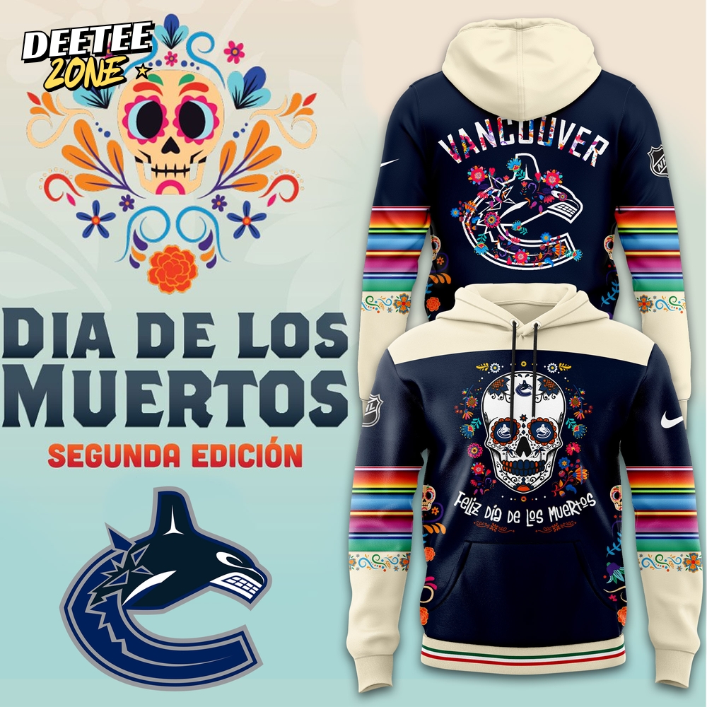 Nhl Vancouver Canucks Hoodie Custom Dia De Los Muertos Nhl Vancouver Canucks Hoodie Custom Dia De Los Muertos