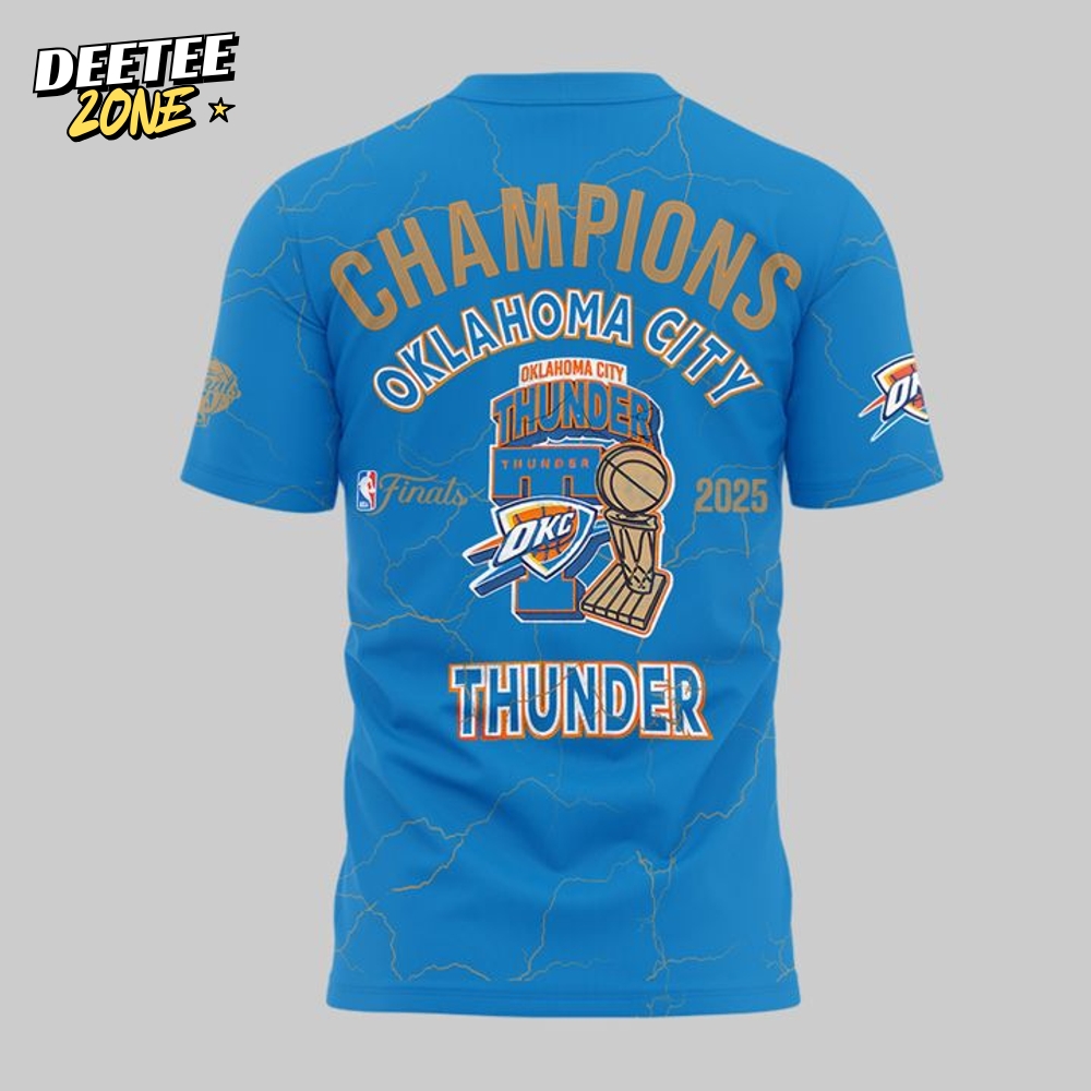 Oklahoma City Thunder NBA Champions 2025 Blue Tee Oklahoma City Thunder NBA Champions 2025 Blue Tee