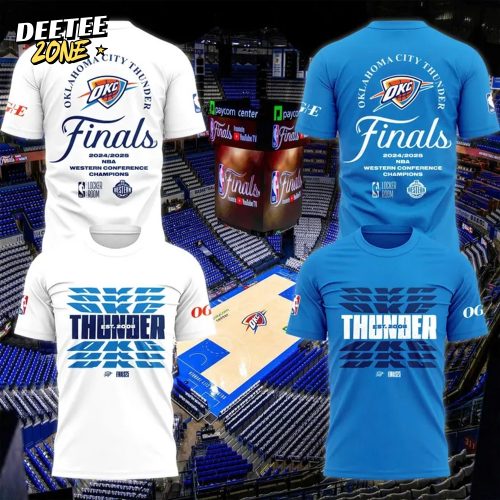 Oklahoma City Thunder NBA Finals 2025 “Thunder Up” Special New White Tee