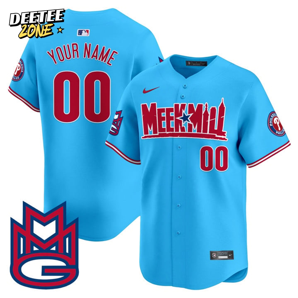 Philadelphia Phillies Meek Mill Special Edition Blue Baseball Jersey Philadelphia Phillies Meek Mill Special Edition Blue Baseball Jersey