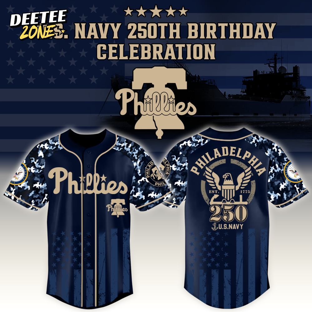 Philadelphia Phillies x US Navy 250th Birthday Edition 3D Baseball Jersey Philadelphia Phillies x US Navy 250th Birthday Edition 3D Baseball Jersey