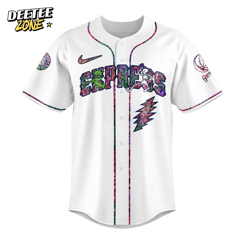 Round Rock Express Grateful Dead Night Special Baseball Jersey Round Rock Express Grateful Dead Night Special Baseball Jersey