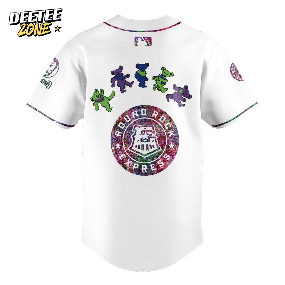 Round Rock Express Grateful Dead Night Special Baseball Jersey Round Rock Express Grateful Dead Night Special Baseball Jersey