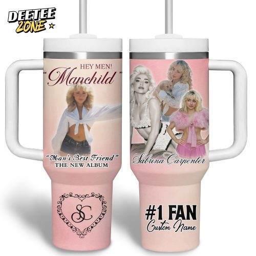 Sabrina Carpenter Manchild New MV Custom Tumbler 40oz with Handle
