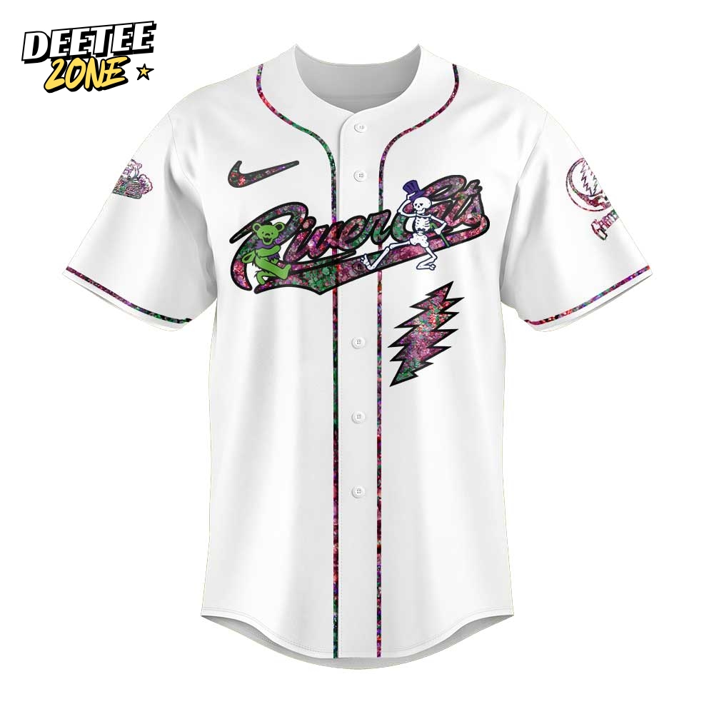 Sacramento River Cats Grateful Dead Night Special Baseball Jersey Sacramento River Cats Grateful Dead Night Special Baseball Jersey