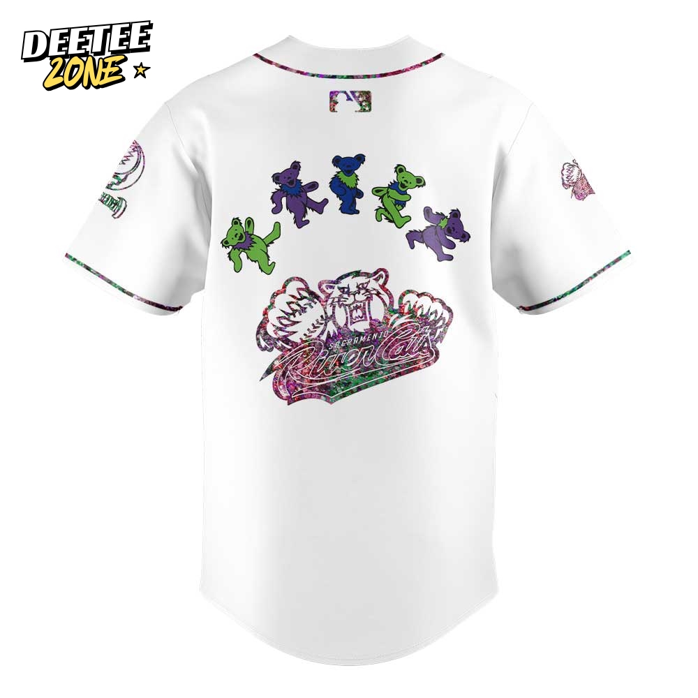 Sacramento River Cats Grateful Dead Night Special Baseball Jersey Sacramento River Cats Grateful Dead Night Special Baseball Jersey