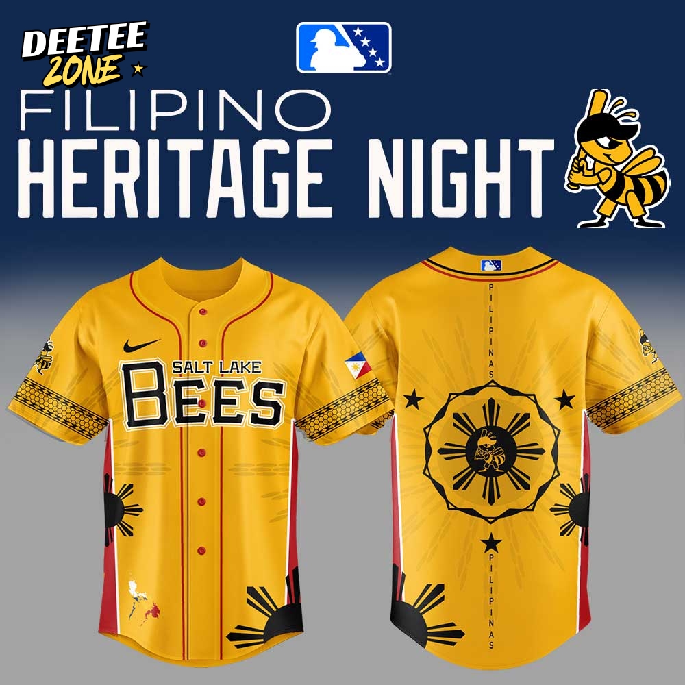 Salt Lake Bees Filipino Heritage Night Special Baseball Jersey Salt Lake Bees Filipino Heritage Night Special Baseball Jersey