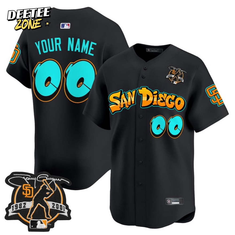 San Diego Padres 'Graffiti Barrio Edition' Special Black Baseball Jersey San Diego Padres 'Graffiti Barrio Edition' Special Black Baseball Jersey