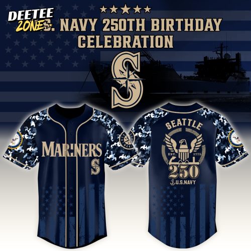Seattle Mariners x US Navy 250th Birthday Edition 3D Baseball Jersey