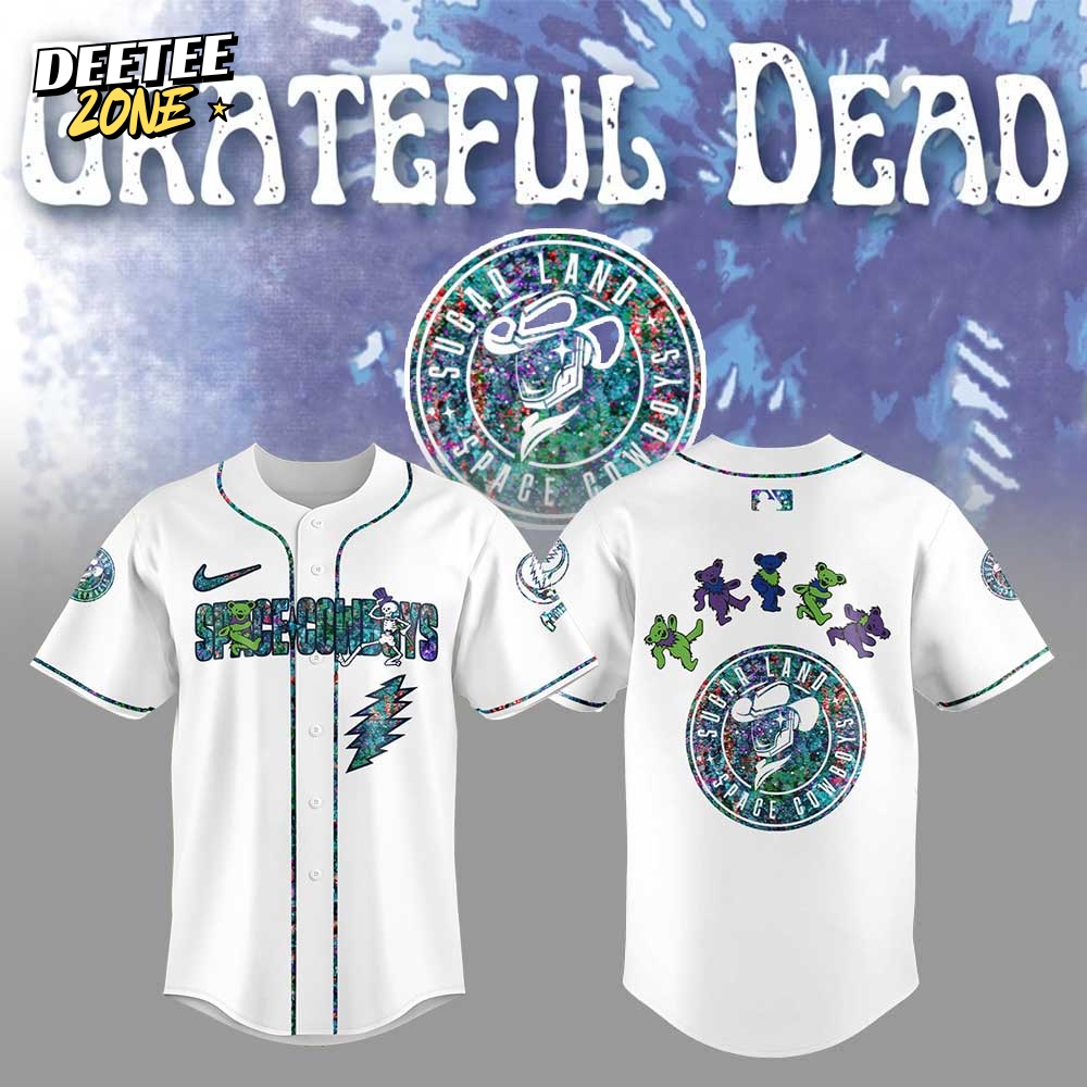 Sugar Land Space Cowboys Grateful Dead Night Special Baseball Jersey Sugar Land Space Cowboys Grateful Dead Night Special Baseball Jersey