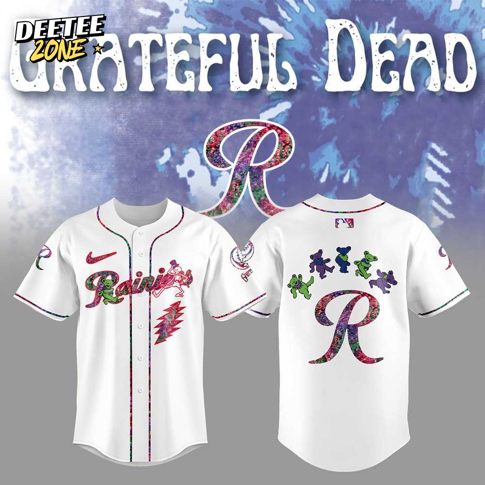 Tacoma Rainiers Grateful Dead Night Special Baseball Jersey Tacoma Rainiers Grateful Dead Night Special Baseball Jersey