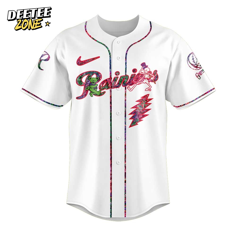 Tacoma Rainiers Grateful Dead Night Special Baseball Jersey Tacoma Rainiers Grateful Dead Night Special Baseball Jersey