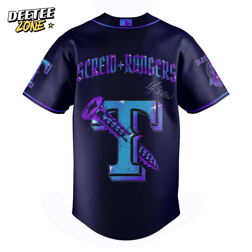 Texas Rangers Honor All-Time DJ Screw Signature Baseball Jersey Texas Rangers Honor All-Time DJ Screw Signature Baseball Jersey