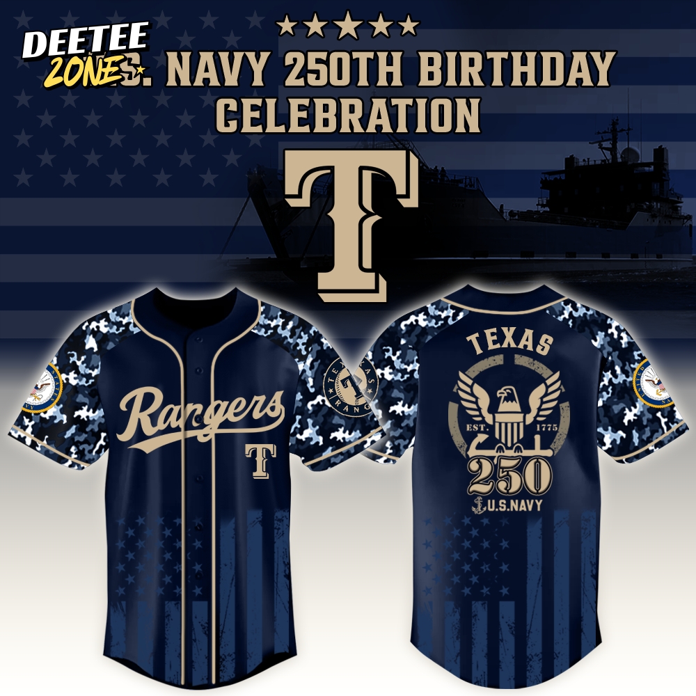 Texas Rangers x US Navy 250th Birthday Edition 3D Baseball Jersey Texas Rangers x US Navy 250th Birthday Edition 3D Baseball Jersey