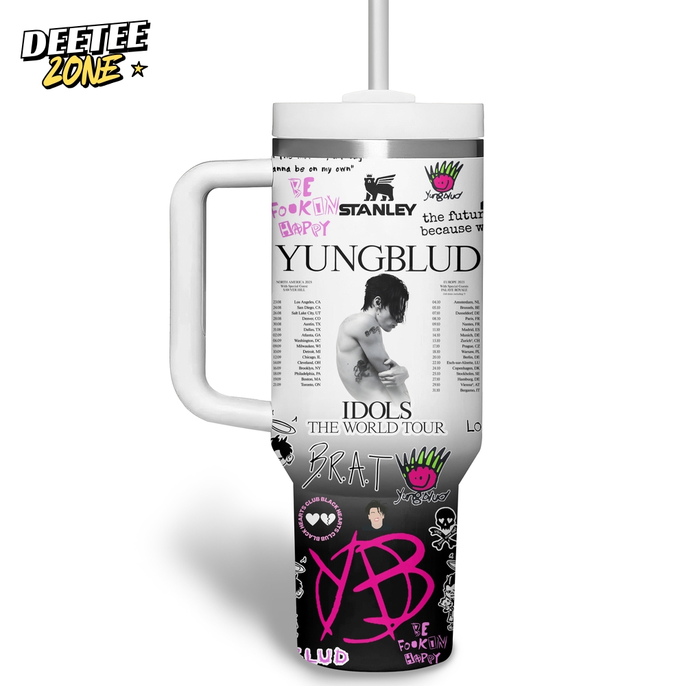 Yungblud Idols 2025 World Tour Custom Tumbler 40oz with Handle Yungblud Idols 2025 World Tour Custom Tumbler 40oz with Handle