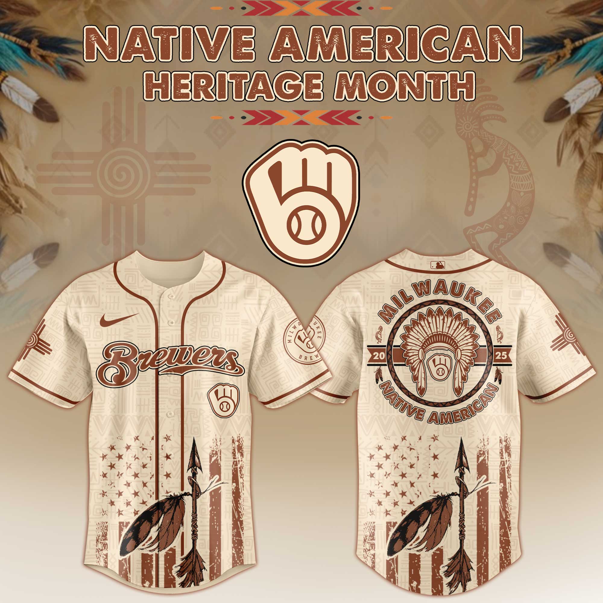 Milwaukee Brewers MLB x Native American Heritage Month Jersey 2025 Milwaukee Brewers MLB x Native American Heritage Month Jersey 2025