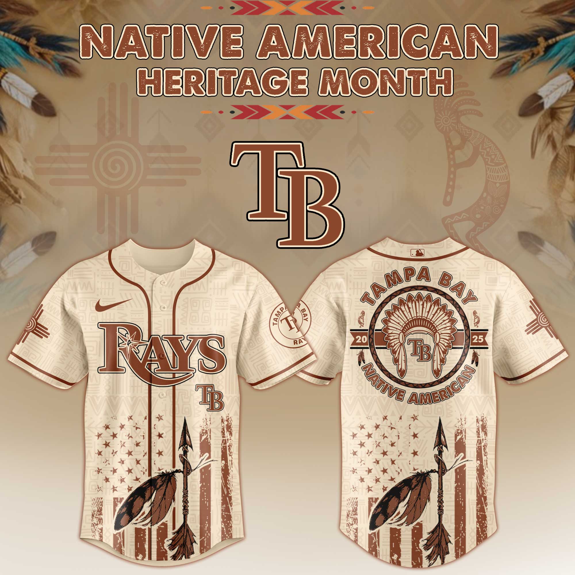 Tampa Bay Rays MLB x Native American Heritage Month Jersey 2025 Tampa Bay Rays MLB x Native American Heritage Month Jersey 2025