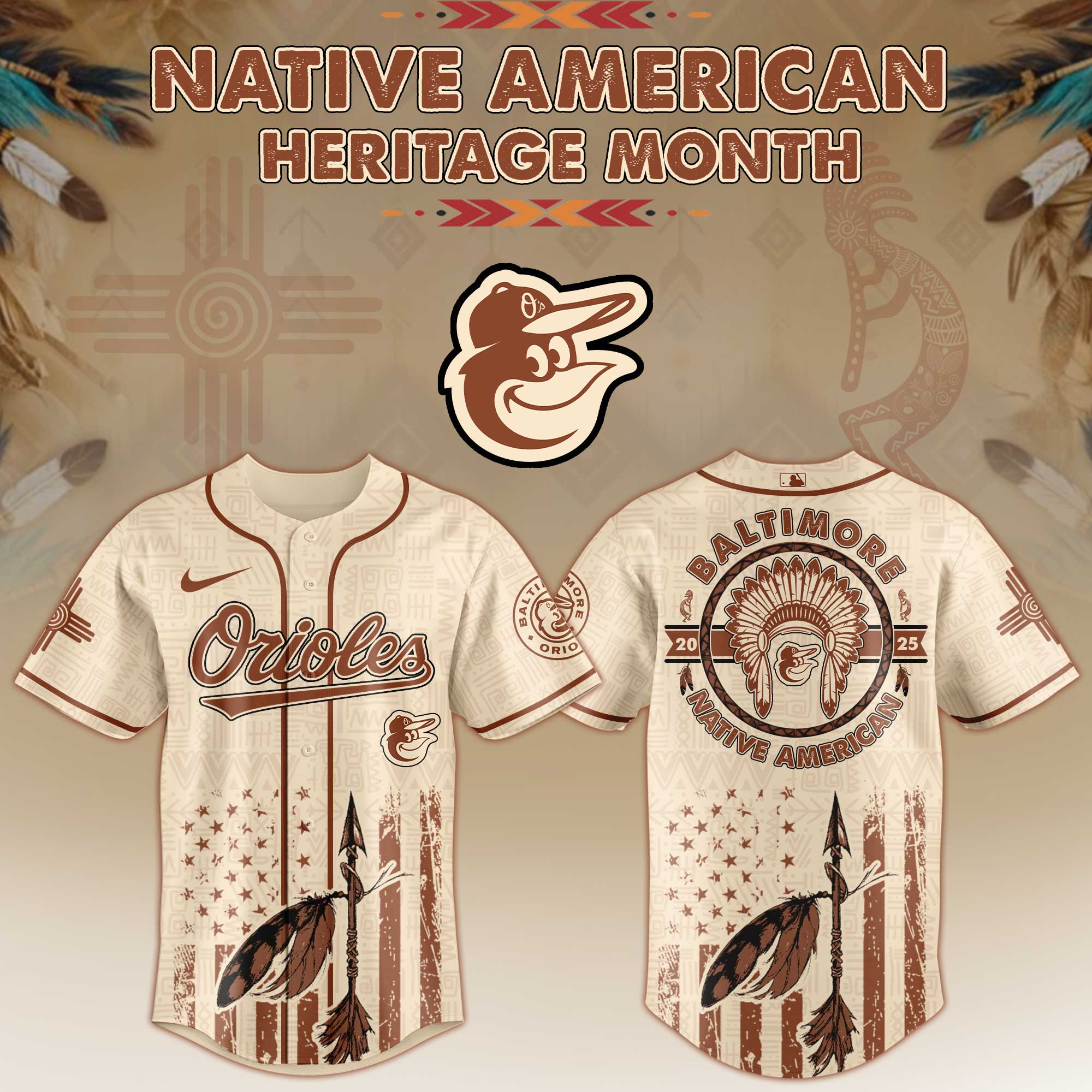 Baltimore Orioles MLB x Native American Heritage Month Jersey 2025 Baltimore Orioles MLB x Native American Heritage Month Jersey 2025