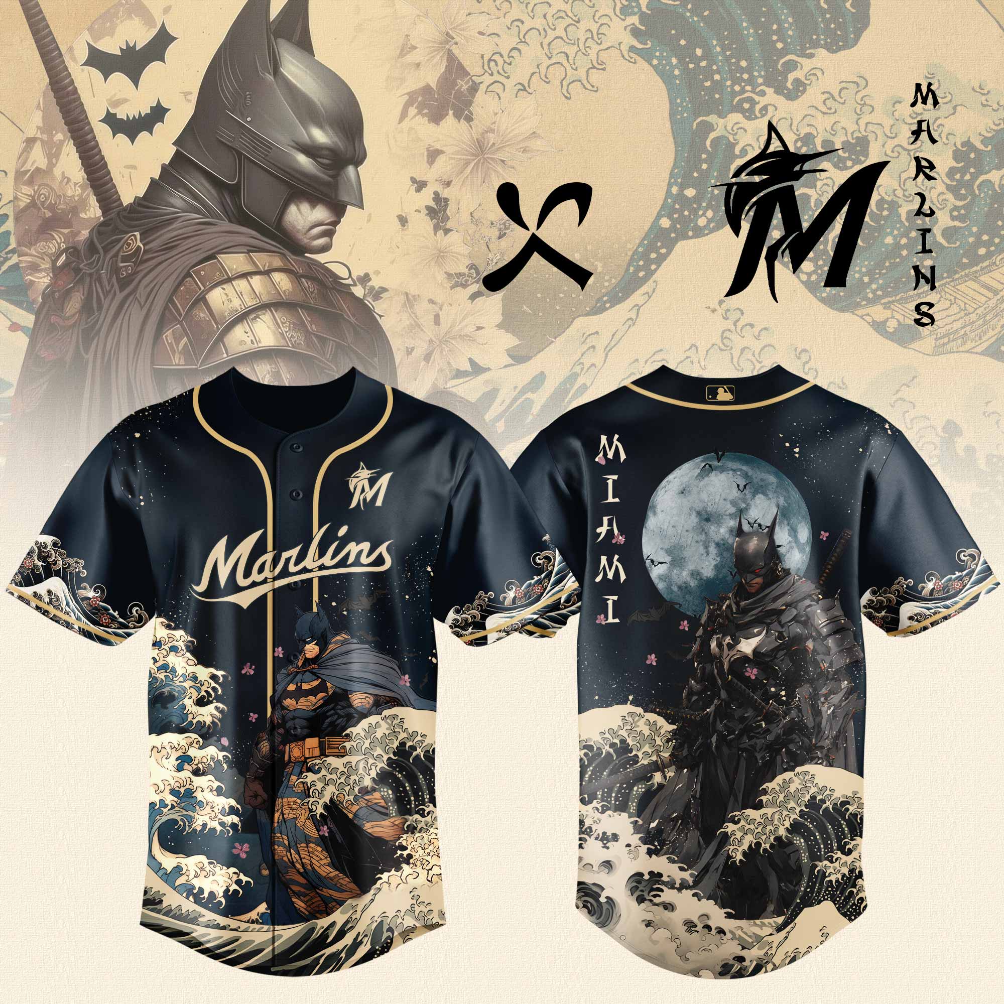Miami Marlins MLB x Batman The legend of Gotham Jersey 2025 Miami Marlins MLB x Batman The legend of Gotham Jersey 2025