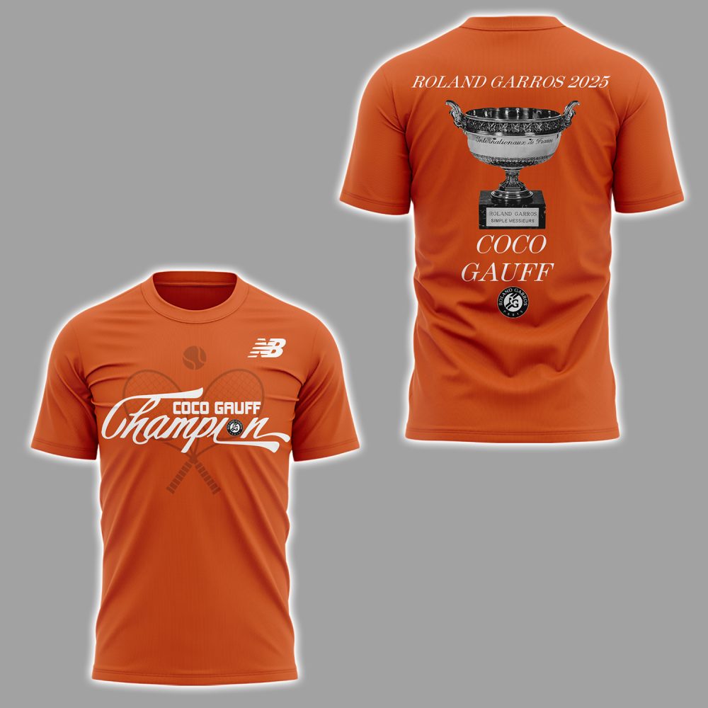 Coco Gauff Roland Garros 2025 Champions Special Orange Tee