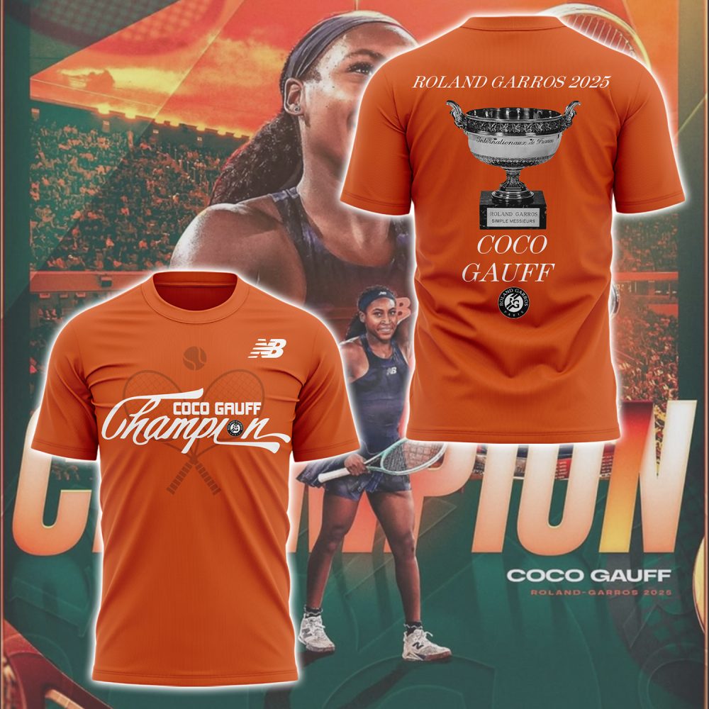 Coco Gauff Roland Garros 2025 Champions Special Orange Tee