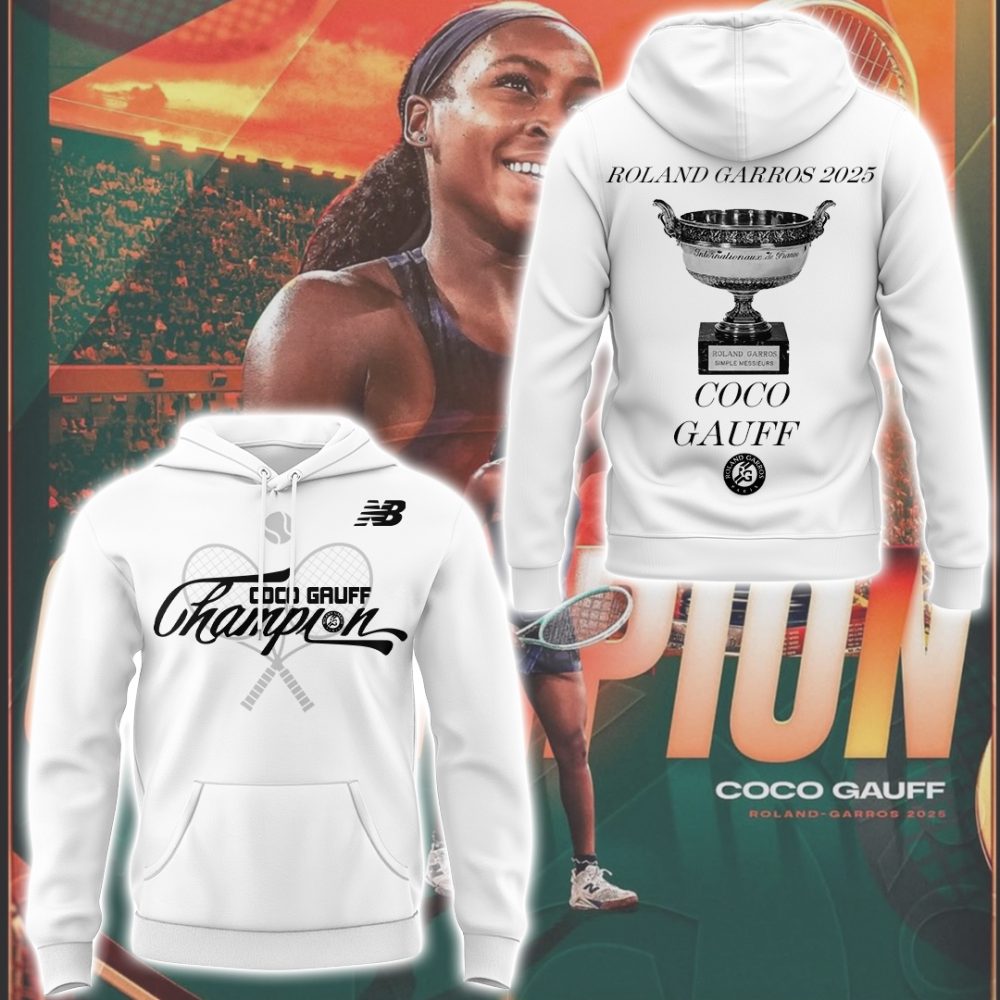 Coco Gauff Roland Garros 2025 Champions Special White Hoodie