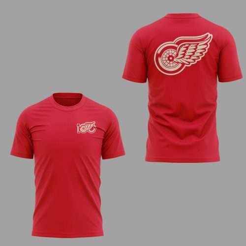 Detroit Red Wings 100 YEARS OF HOCKEYTOWN Special Red Tee