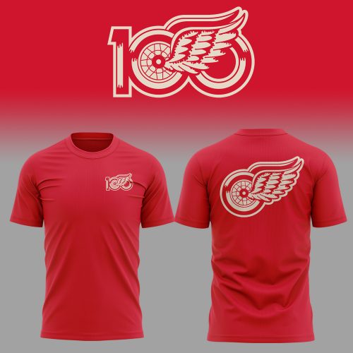 Detroit Red Wings 100 YEARS OF HOCKEYTOWN Special Red Tee