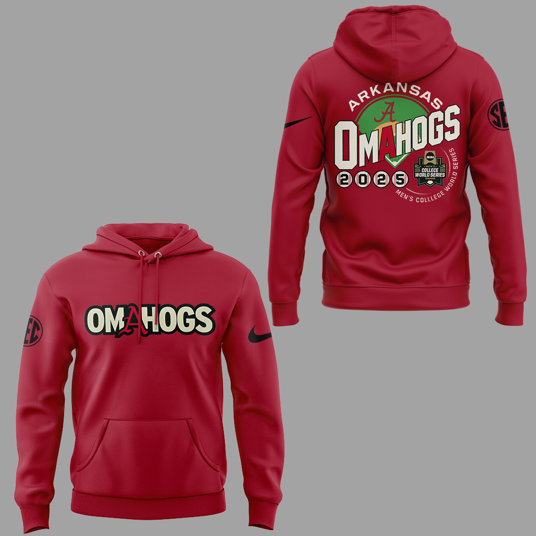 Arkansas Razorbacks OMAHOGS College World Series Baseball Hoodie Arkansas Razorbacks OMAHOGS College World Series Baseball Hoodie