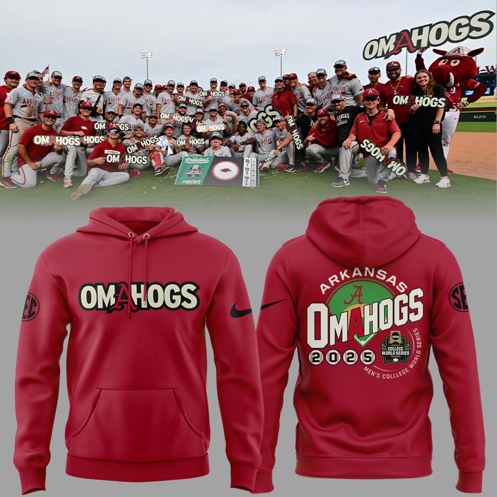 Arkansas Razorbacks OMAHOGS College World Series Baseball Hoodie
