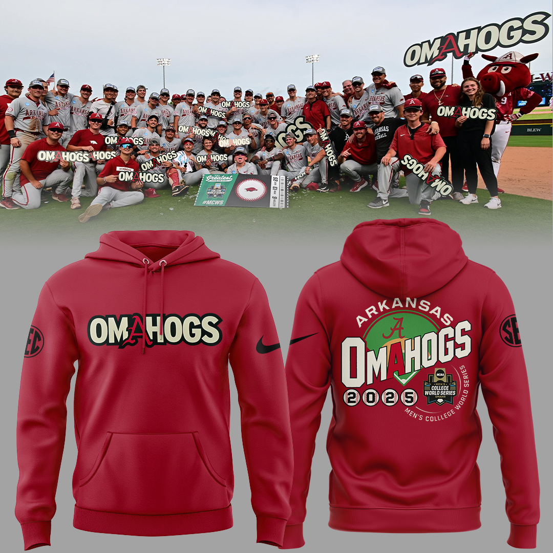 Arkansas Razorbacks OMAHOGS College World Series Baseball Hoodie Arkansas Razorbacks OMAHOGS College World Series Baseball Hoodie