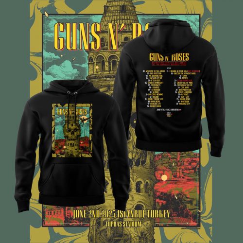 Guns N’ Roses Coimbra Stadium Concert 2025 Black Hoodie