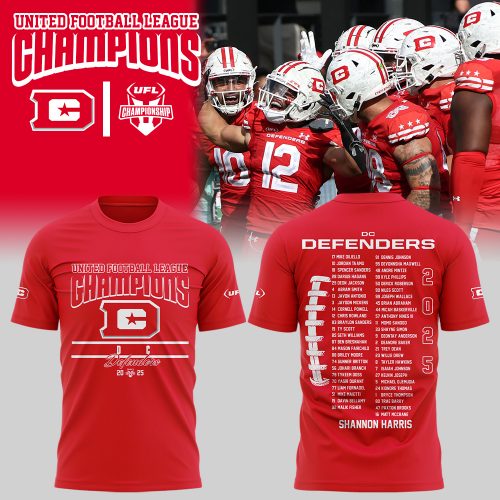 DC Defenders 2025 United Football League Champions Red Shirt
