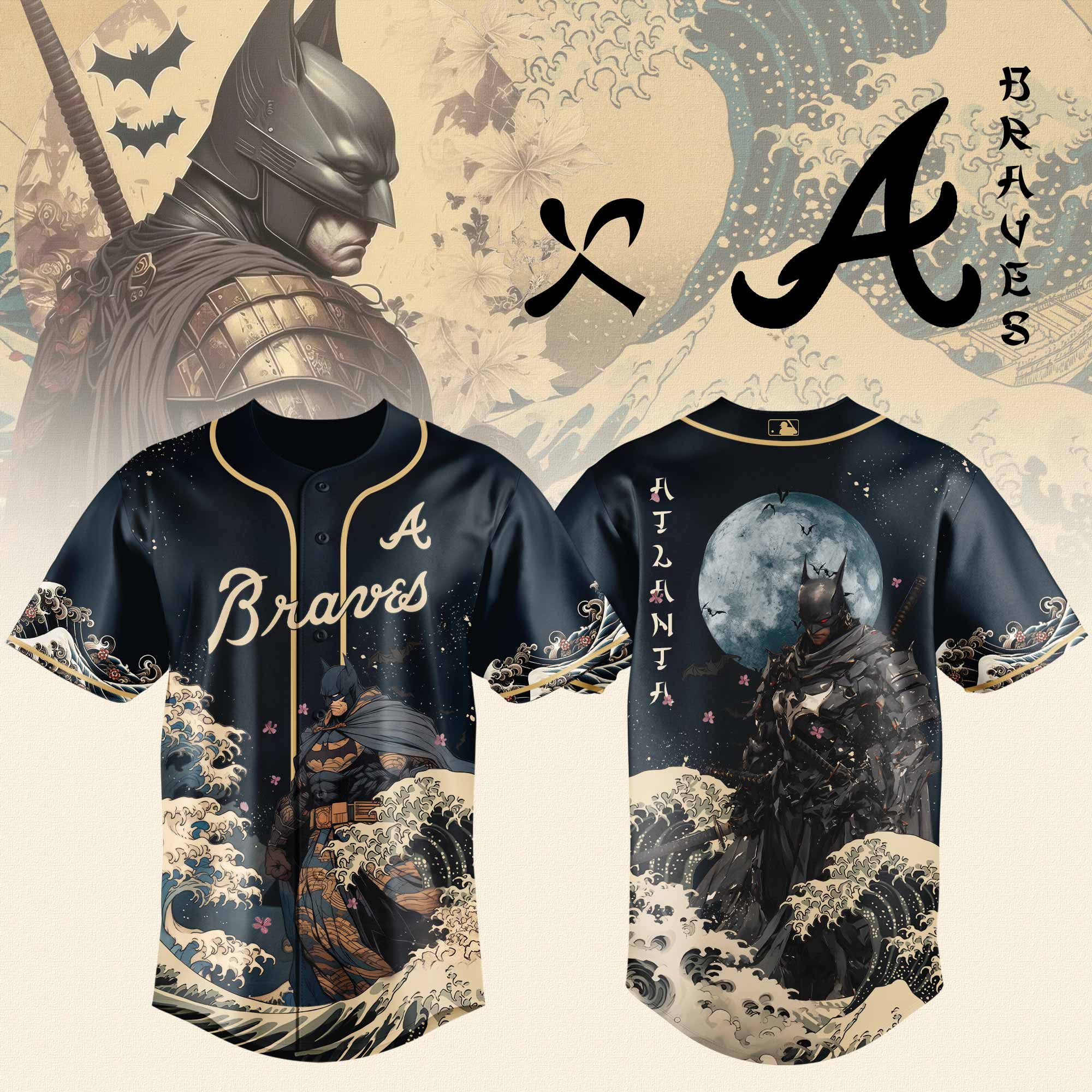 Atlanta Braves MLB x Batman The legend of Gotham Jersey 2025 Atlanta Braves MLB x Batman The legend of Gotham Jersey 2025