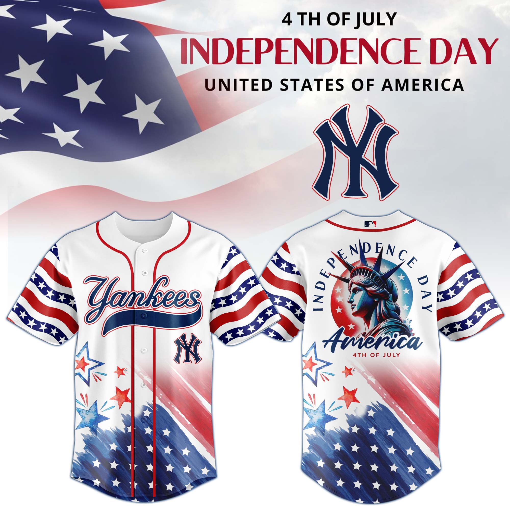 New York Yankees 2025 Independence Day Heritage Edition Baseball Jersey New York Yankees 2025 Independence Day Heritage Edition Baseball Jersey