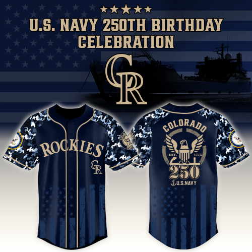 Colorado Rockies x US Navy 250th Birthday Edition 3D Baseball Jersey