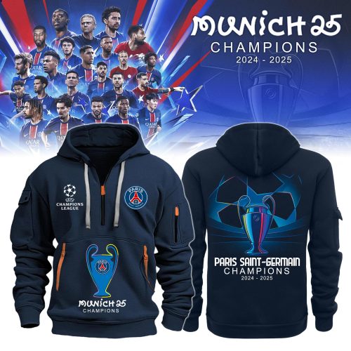 Paris Saint-Germain FC Champions League Winner 2025 Quarter Zip Hoodie