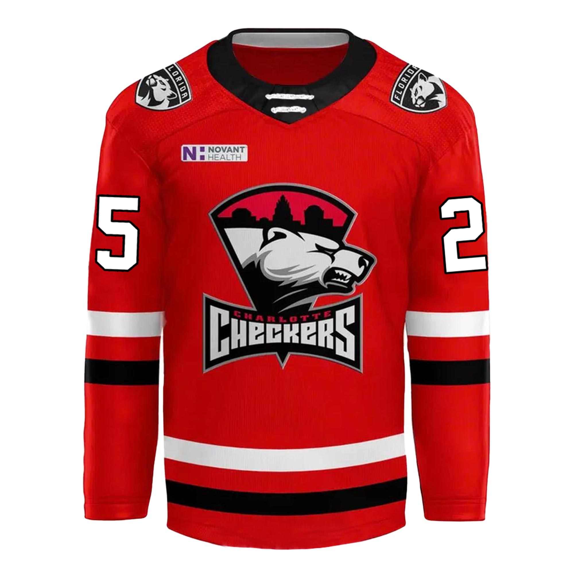 Charlotte Checkers Eastern Conference Champions 2025 Special Red Hockey Jersey Charlotte Checkers Eastern Conference Champions 2025 Special Red Hockey Jersey