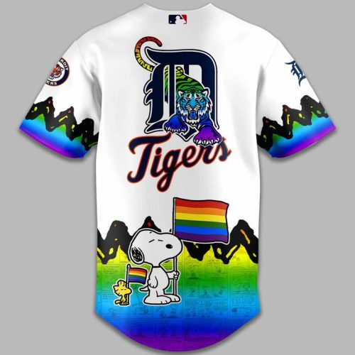 2025 Limited Edition Detroit Tigers x Peanuts x Pride Month Graphic Jersey