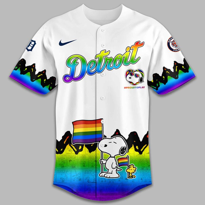 2025 Limited Edition Detroit Tigers x Peanuts x Pride Month Graphic Jersey 2025 Limited Edition Detroit Tigers x Peanuts x Pride Month Graphic Jersey