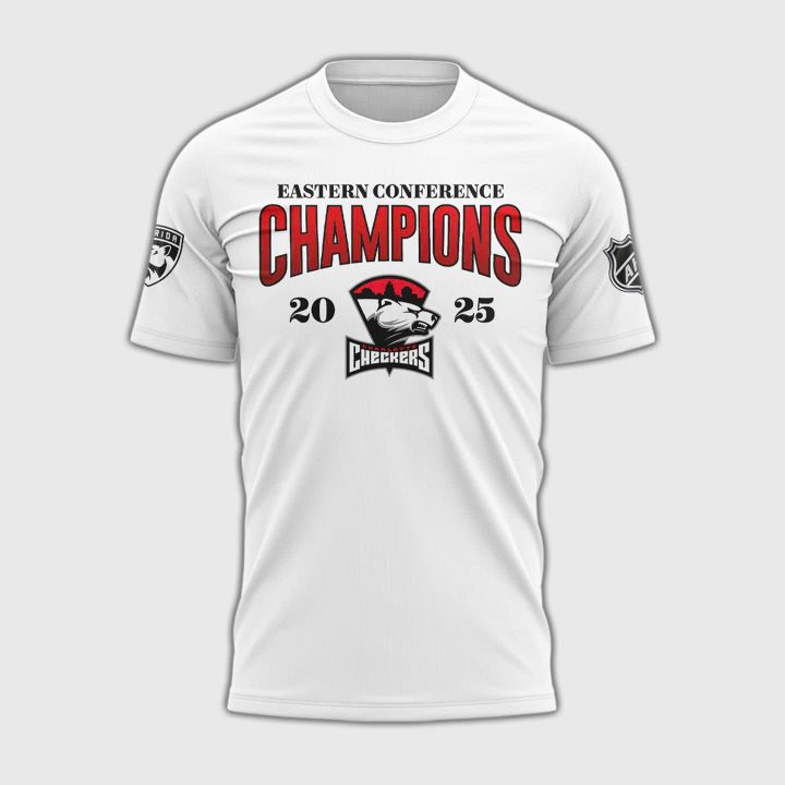 Charlotte Checkers Eastern Conference Champions 2025 Special White Tee Charlotte Checkers Eastern Conference Champions 2025 Special White Tee