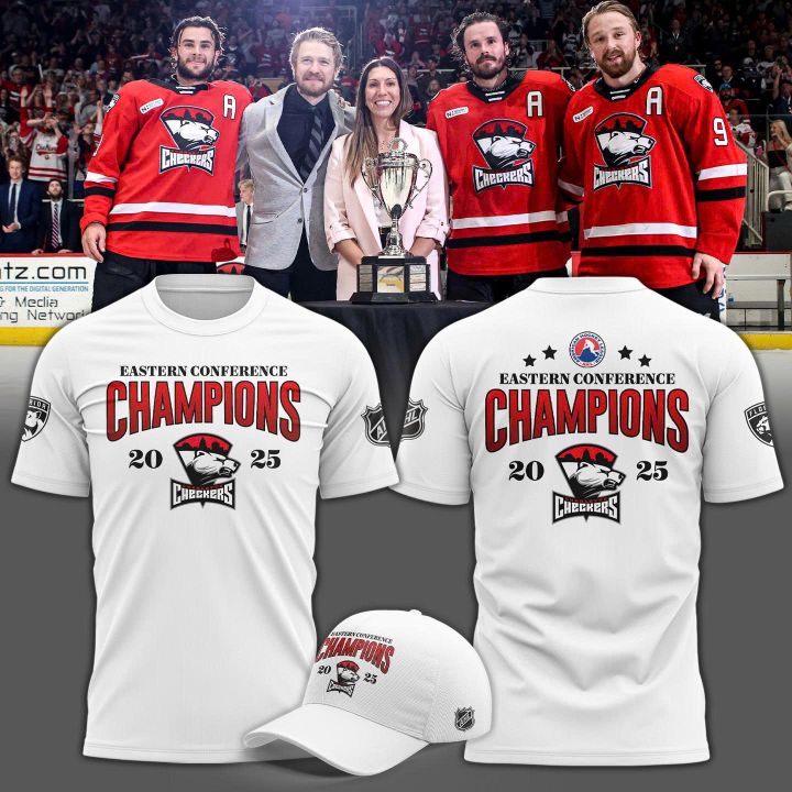 Charlotte Checkers Eastern Conference Champions 2025 Special White Tee Charlotte Checkers Eastern Conference Champions 2025 Special White Tee