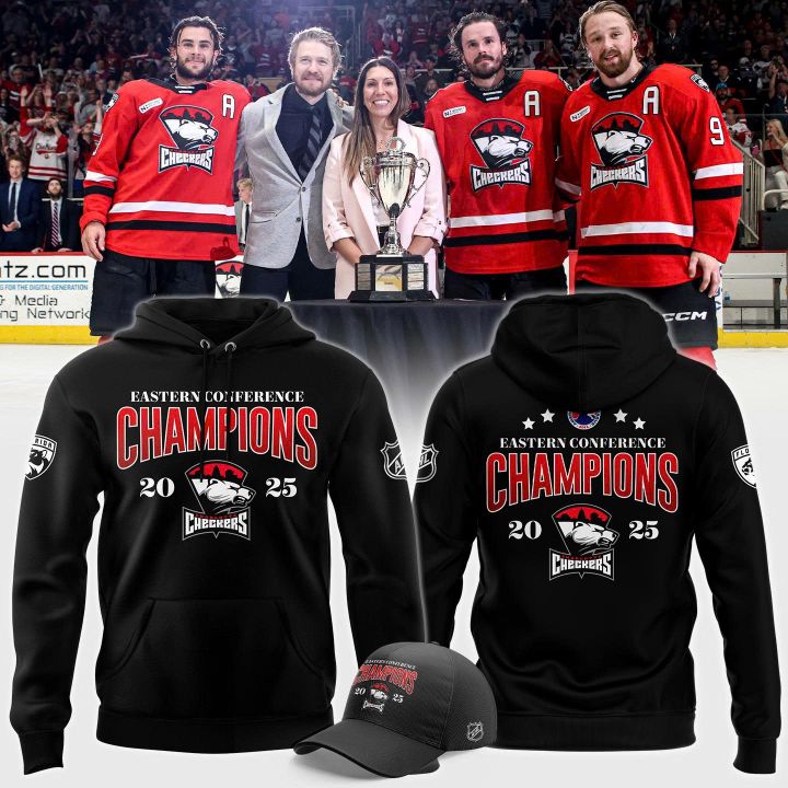 Charlotte Checkers Eastern Conference Champions 2025 Special Black Hoodie Charlotte Checkers Eastern Conference Champions 2025 Special Black Hoodie