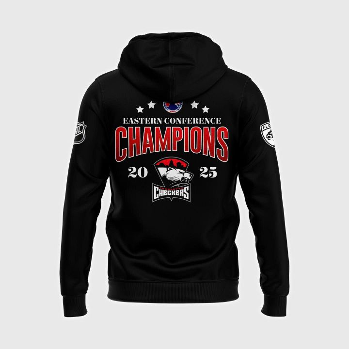 Charlotte Checkers Eastern Conference Champions 2025 Special Black Hoodie Charlotte Checkers Eastern Conference Champions 2025 Special Black Hoodie