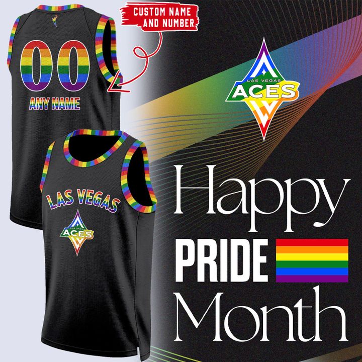 Las Vegas Aces Happy Pride Month Personalized Basketball Jersey Las Vegas Aces Happy Pride Month Personalized Basketball Jersey