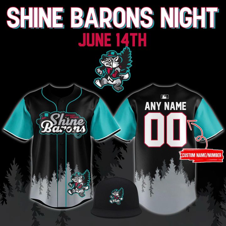 Jersey Shore BlueClaws x Shine Barons Night 2025 Personalized Baseball Jersey Jersey Shore BlueClaws x Shine Barons Night 2025 Personalized Baseball Jersey