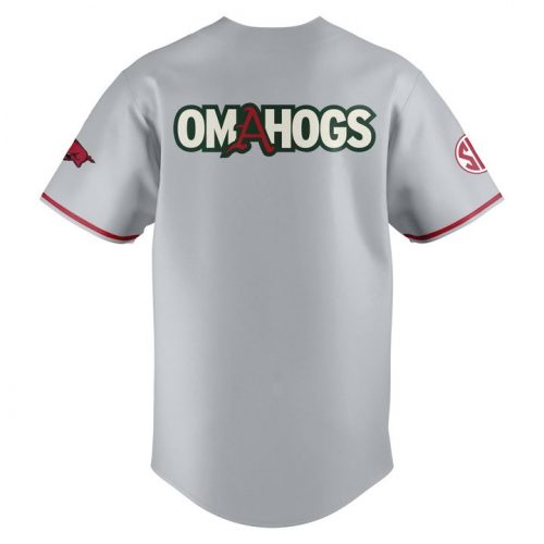 Arkansas Razorbacks Baseball ‘OMAHOGS’ Super Regional Champions 2025 Baseball Jersey