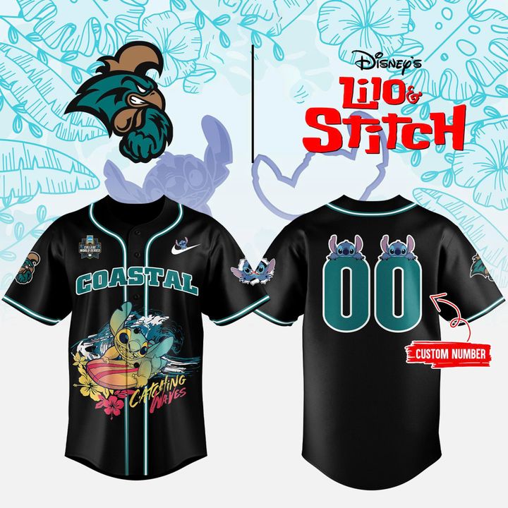 Coastal Carolina Baseball x 2025 Lilo and Stitch Baseball Jersey Coastal Carolina Baseball x 2025 Lilo and Stitch Baseball Jersey