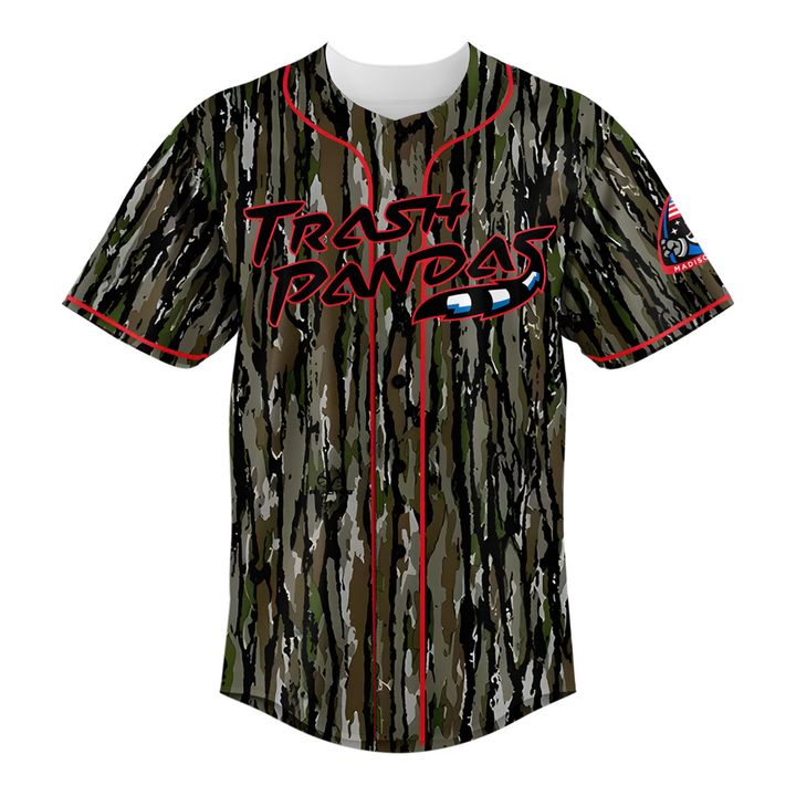 Rocket City Trash Pandas Camouflage Uniform 2025 Baseball Jersey Rocket City Trash Pandas Camouflage Uniform 2025 Baseball Jersey
