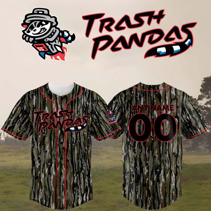 Rocket City Trash Pandas Camouflage Uniform 2025 Baseball Jersey Rocket City Trash Pandas Camouflage Uniform 2025 Baseball Jersey